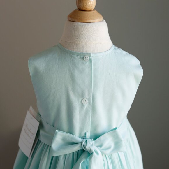 Strasburg Dress Smocked Aqua Mint Green Size 4 Sundress Portrait Vacation NWT - Picture 7 of 7